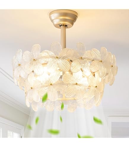 MizWacky Gold Crystal Fandelier Ceiling Fans with Lights, 20